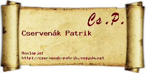 Cservenák Patrik névjegykártya