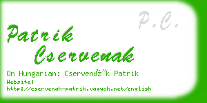 patrik cservenak business card